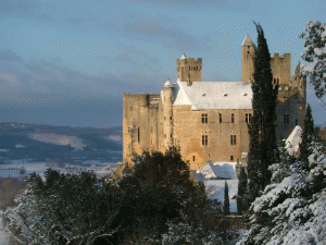 Neige sur le château de Beynac
